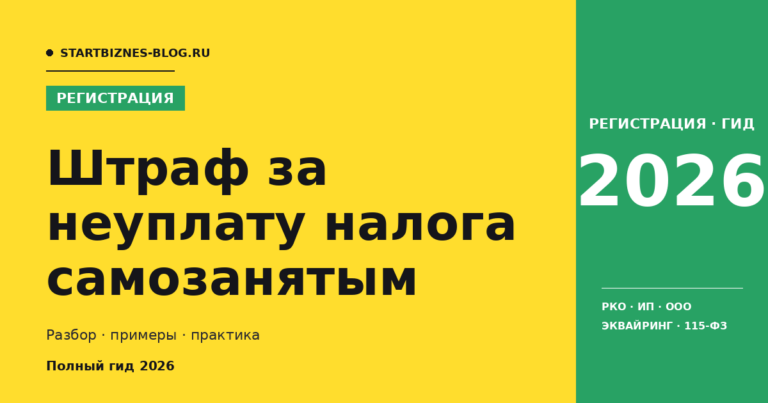 Штраф за неуплату налога самозанятым - разбор для предпринимателя 2026