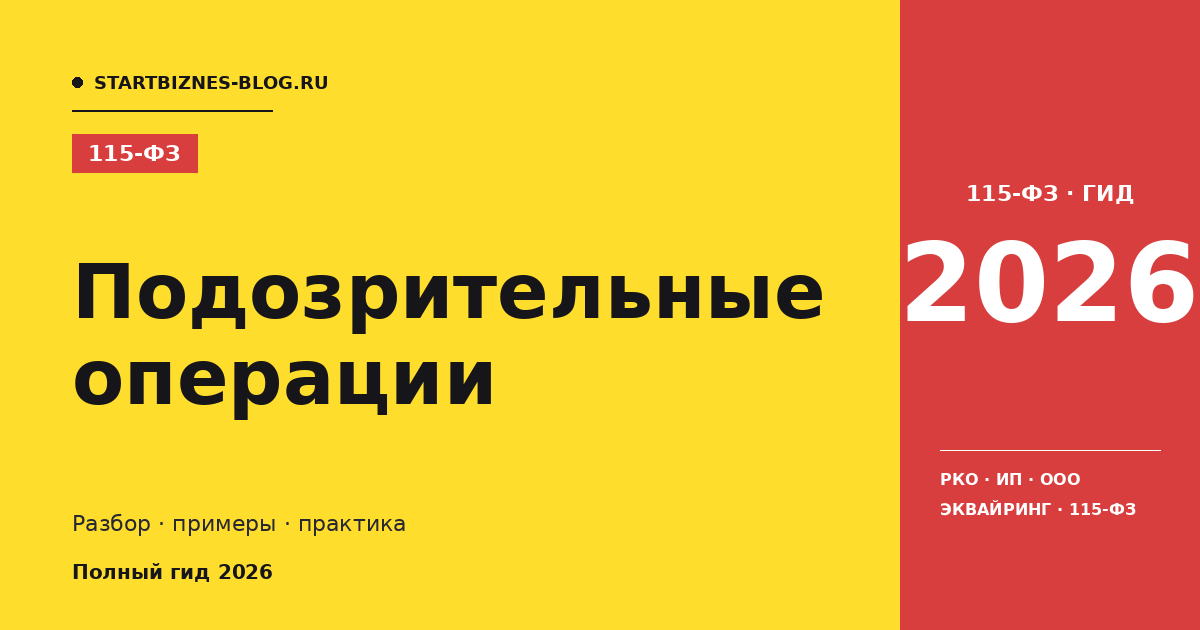 Подозрительные операции: пошаговая инструкция 2026
