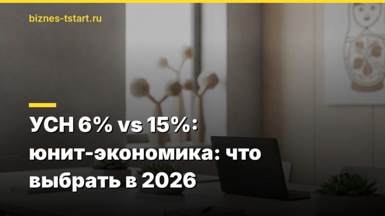 УСН 6% vs 15%: юнит-экономика: что выбрать в 2026